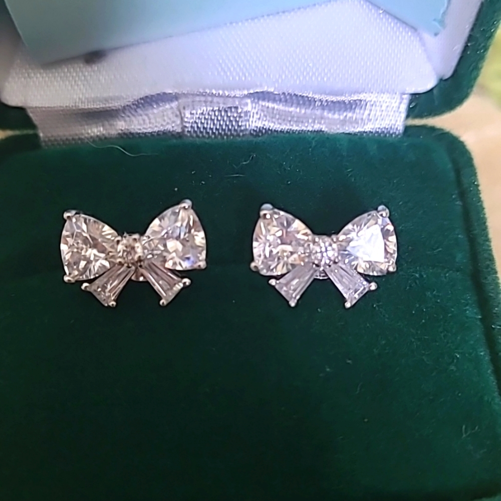 Diamond Bow Earrings